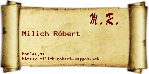 Milich Róbert névjegykártya